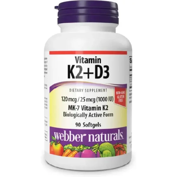 K2 + D3 120mcg 1000IU softgels 60s